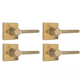 Defiant 313048487451 Tonebridge Brushed Gold Hall/closet Door Handle With Square Rose 4-pack