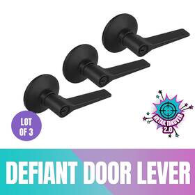 32lex900b Defiant Freedom Matte Black Keyed Entry Door Lever Alike - Lot Of 3