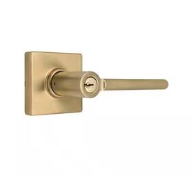 32ls3xm00a Defiant Tonebridge Brushed Gold Keyed Entry Door Lever With Square Rose