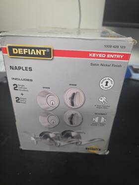 32myex2l1bd Defiant Naples Satin Nickel Single Cylinder Project Pack