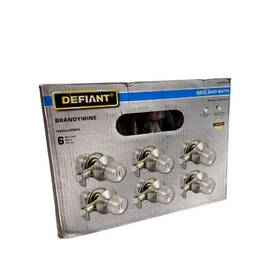 32t8610bd6 Defiant Brandywine Stainless Steel Bed/bath Privacy Door Knob 6-pk