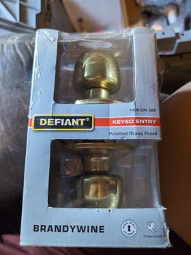 1008974328 Defiant 32t8700b Brandywine Keyed Entry Door Knob Polished Brass Steel Gold