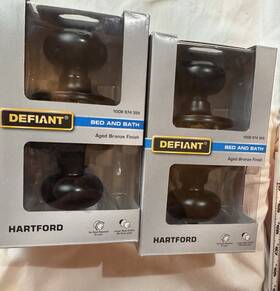 32tgx910b Defiant Hartford Aged Bronze Bed/bath Room Left Or Right Hand Door Knob Lot Of 2