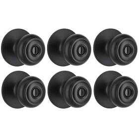 32tgx910bd6 Defiant Hartford Matte Black Bed And Bath Privacy Door Knob 6-piece