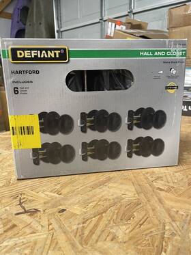 32tgx930bd6 Defiant Hartford Matte Black Zinc Hall/closet Passage Door Knob Contractor Pack