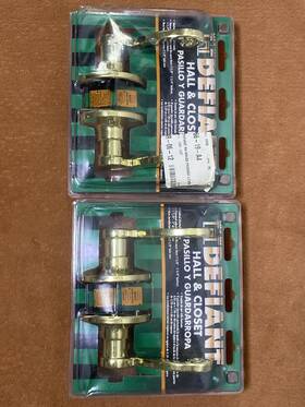 650-257 Defiant New Vintage Polished Brass Finish Hall And Closet Door Handle