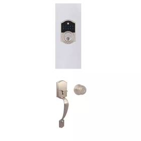 Defiant 705353793615 Castle Satin Nickel Electronic Deadbolt And Entrance Door Handleset With Hartfor