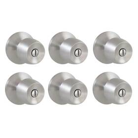 Defiant 705353933240 Brandywine Stainless Steel Bed/bath Door Knob 6-pack