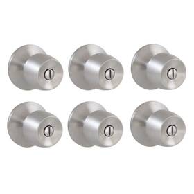 Defiant 711181897876 Brandywine Stainless Steel Bed And Bath Door Knob Contractor Pack 6-piece