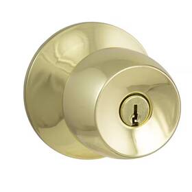 Defiant 744110718768 Brandywine Polished Brass Keyed Entry Door Knob