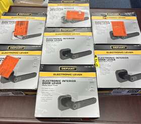 Defiant 860008278036 Lot Of 7 Satin Nickel Biometric Electronic Lever Door Lock As Is