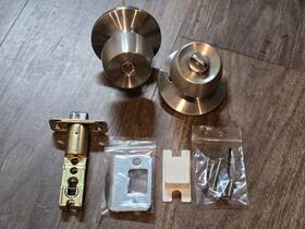 T8610b Defiant 5x Door Knobs - Brushed Stainless Steel Like Nickle -interior- Tested Working
