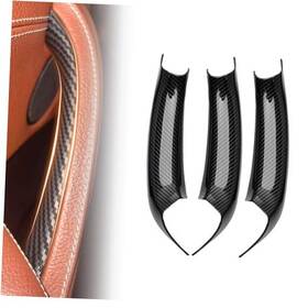 F25-03 Deju 3pcs Car Interior Protector Door Pull Sticky Handle Grab Passenger Side Carbon