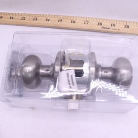 312522 Delaney Aubryn Privacy Lock Set For Bedroom And Bathroom Satin Nickel