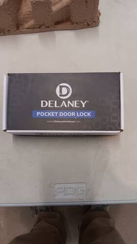 370006 Delaney Pocket Door Lock Polished Chrome Privacy Square