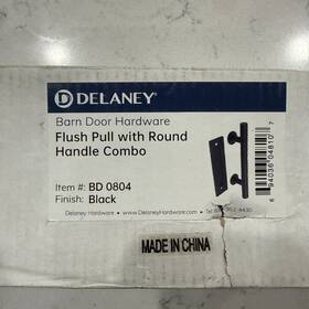 Delaney 694036048107 Hardware Matte Black Indoor Single Barn Door Handle