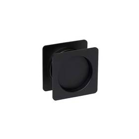 Delaney 744759557377 Pocket Door Lock Square Black Passage Handle With Edge Pull Flush Mount
