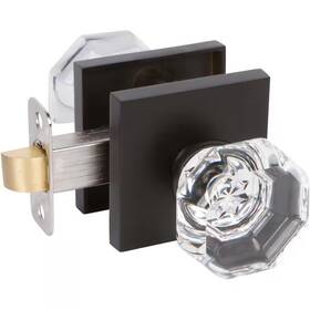 Delaney Hardware 313036914952 Bravura Crystal Black Hall/closet Door Knob With Square Rosettes