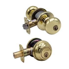 318523 Delaney Hardware Bright Brass Grade 2 Aubryn Combo Door Knob
