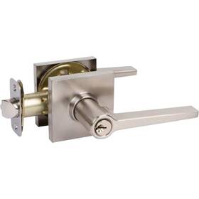 Delaney Hardware 694036022206 Tulina Entry Door Lever With Square Backplate In Satin Nickel