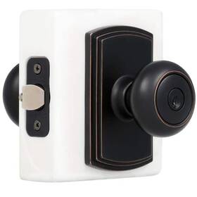 Delaney Hardware 694036606178 Italian Collection Santo Edged Bronze Keyed Entry Door Knob