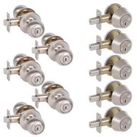 5-fairfield Delaney Hardware Kit#kr3001-pp Satin Nickel Round Entry Door Locks And 5-satin Single All