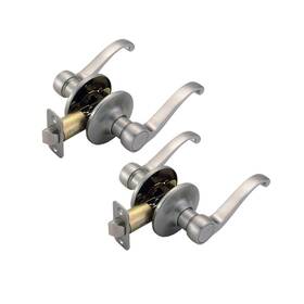 190561 Design House 044321003296 Scroll 2-way Adjustable Passage Hall And Closet Door Lever Satin Nicke
