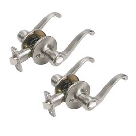 190496 Design House 044321003500 Scroll Privacy Bed And Bath Door Lever Satin Nickel 2-pack