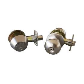 727347 Design House 044321727345 Canton 6-way Universal Entry Door Knob And Deadbolt Combo Satin Nicke