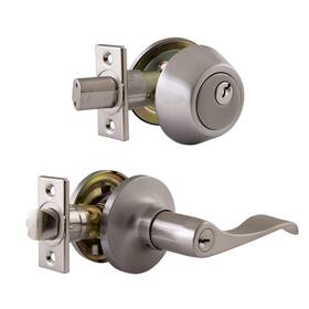 727966 Design House 044321727963 Stratford 6-way Universal Entry Door Lever And Single Cylinder Deadbol