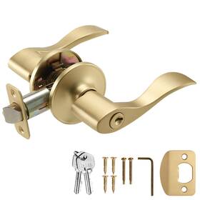 728881 Design House 044321728885 Springdale Door Handle For Keyed Unlocking Doors Satin Gold Lever