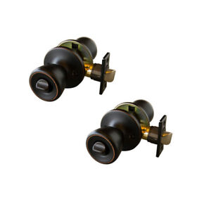 190470 Design House Bronze Privacy Bed Bath Door Knob With Universal 6-way Latch