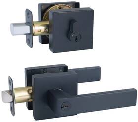 582387 Design House Karsen Single Cylinder Keyed Entry Lever Set - Black