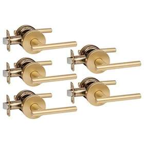 Designers Impressions 843561182330 Kain Design Satin Brass Passage Euro Door Lever Hardwar