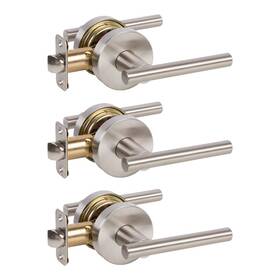 R-22-3577 Designers Impressions Kain Design Satin Nickel Passage Euro Door Lever Hardwa