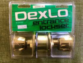 S02032-3 Dexter Dexlo Vintage 70s Door Knob Handle Entrance Lockset Entry Lock Set