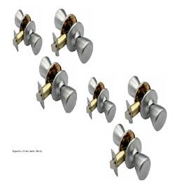 100046 Direcsupply 6pk Pro-grad Contractor Tulip Hallway Closet Door Knobs Handles Satin Chrome New