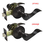 Dl12061orbbk-ps Pack Privacy Door Handles And Passage Knobs Levers Oil Rubbed
