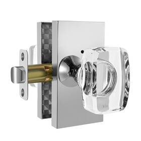 Dllween 639395276808 Glass Door Knobs Crystal Interior With Lock Polished Chrome Priv