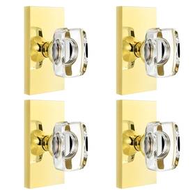 Dllween 639395276990 Glass Gold Dummy Door Knob Polished Brass Crystal Handl