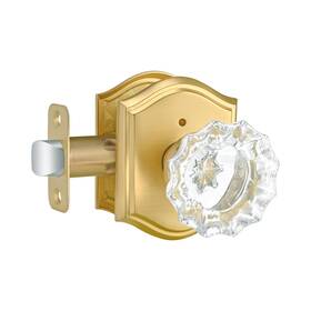 B0d5lwc5nk Dllween Gold Crystal Glass Door Knob With Lock Satin Brass - Privacy