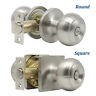 Dls09 Probrico Flat Ball Door Knobs Brushed Privacy Passage Handle Stainless