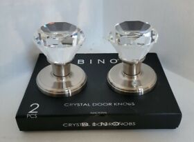 Door Knob Interior Functional Crystal Knobs Set Satin Nickel Pack Of 2 By Bino