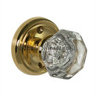 Doorknobs Polished Finish Dummy Glass Octagonal Brass Rigid