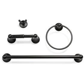 B9300blk Dorence 4-piece Bathroom Hardware Accessory Set With 24 Inch Towel Bar Black Matt