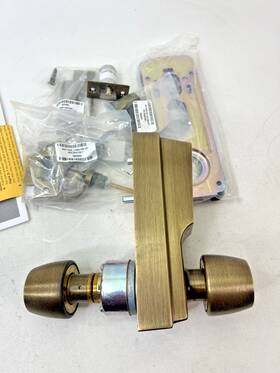 1031-05-41 Dormakaba 10310541 Push Button Cylindrical Knob Lock Antique Brass