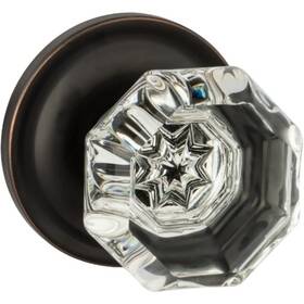Dyn-1830-pass-10b Dynasty Hardware Classic Rosette Crystal Style Door Knob Passage Function Hall/closet Oil