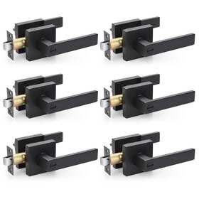 Bk-3503bk-6 E-home Hardware 6 Pack Heavy Duty Privacy Door Lever Lock Sets Matte Black Keyless