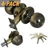 Ed04-4 Premier Lock Entry Door Knob Combo Set Rekeyable Metal Antique