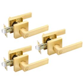 Ehomeware 03gd-bk-3 3 Pack Door Handles Privacy Lever Set Interior Kn